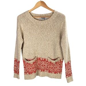 Ecote Fair Isle Nordic Knit Sweater Women Small Cozy Nordic Cabincore Winter